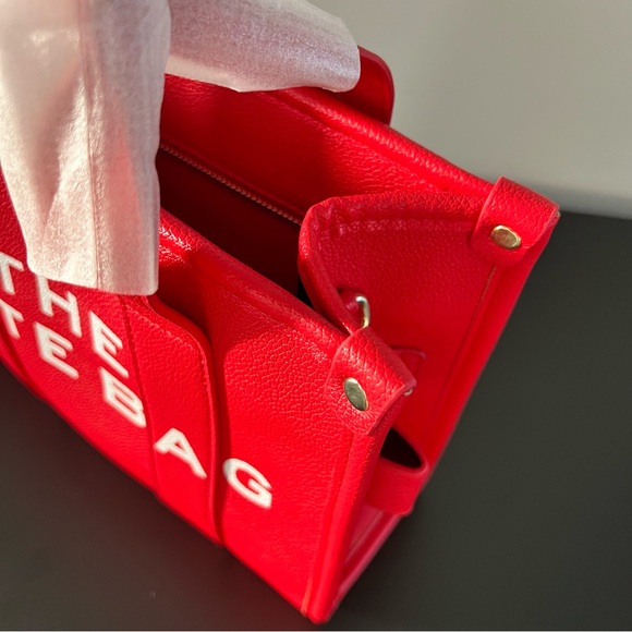 NEW Small The Tote Bag Red and Black Purse Crossbody - Picture 12 of 16